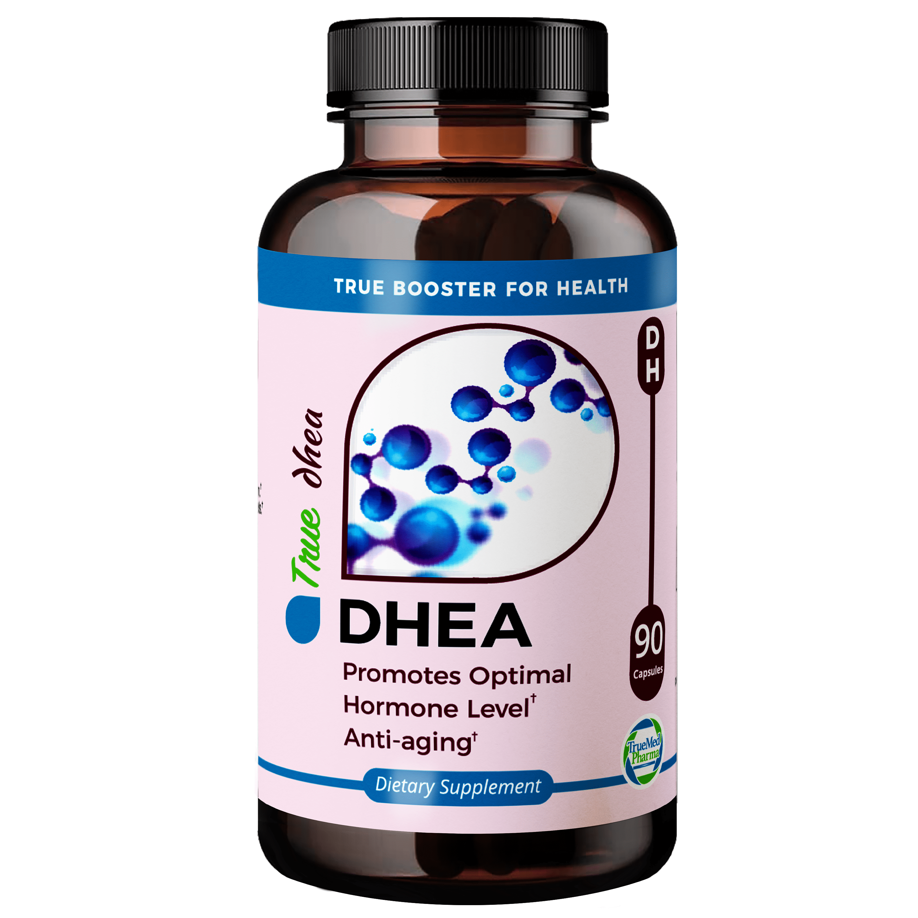 TrueMed DHEA dehydroepiandrosterone Promotes Optimal Hormone Level AntiAging Support Sugar