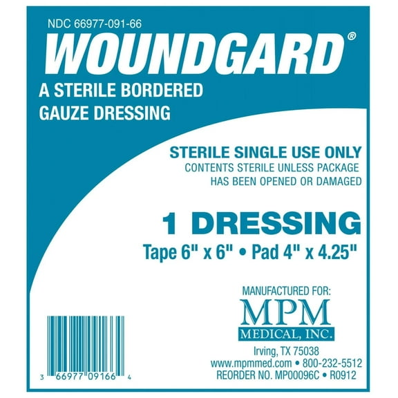 Woundgard Bordered Gauze 6"X6" Overall 4"X4.25" Pad Sterile-Pack of 30