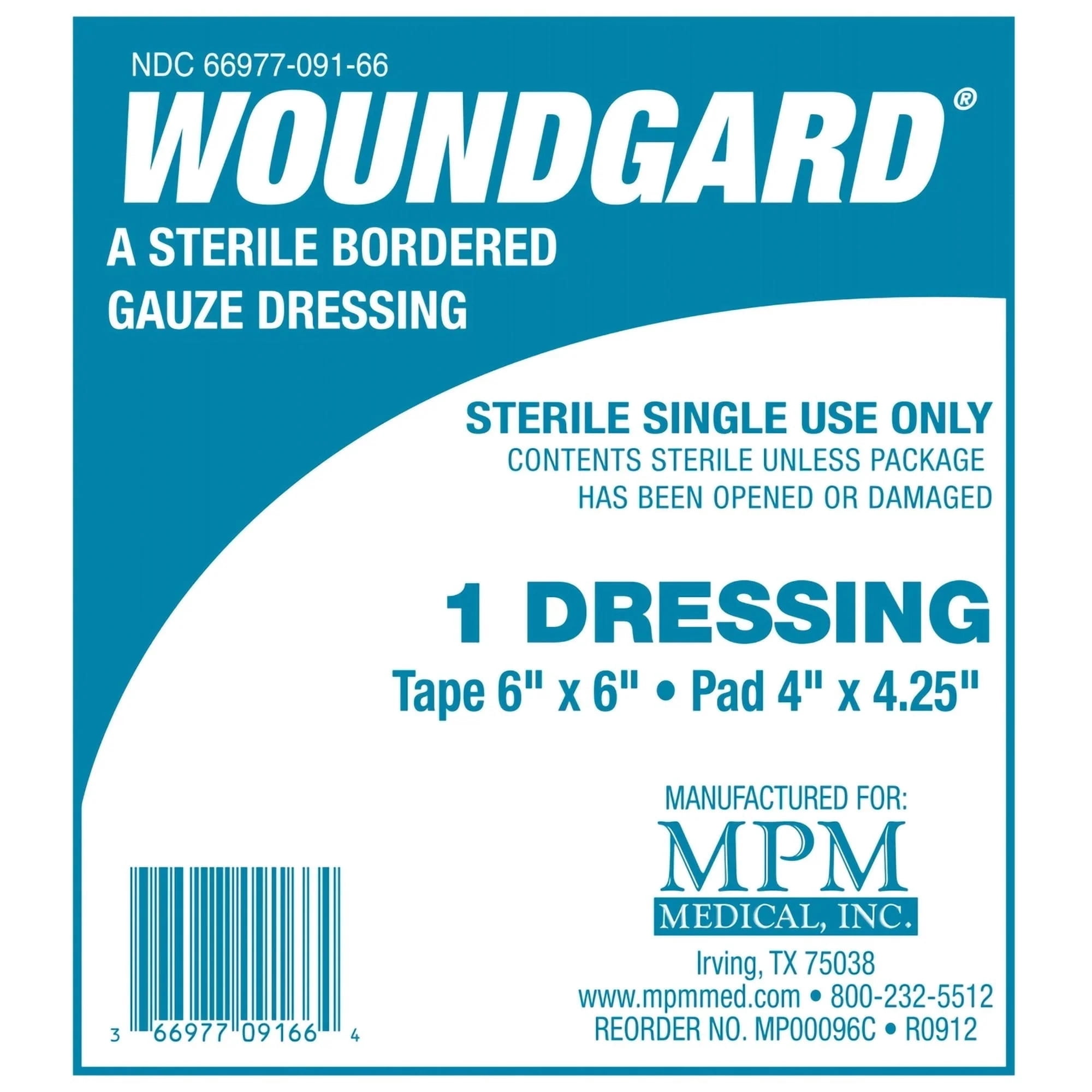 Woundgard Bordered Gauze 6"X6" Overall 4"X4.25" Pad Sterile-Pack of 30
