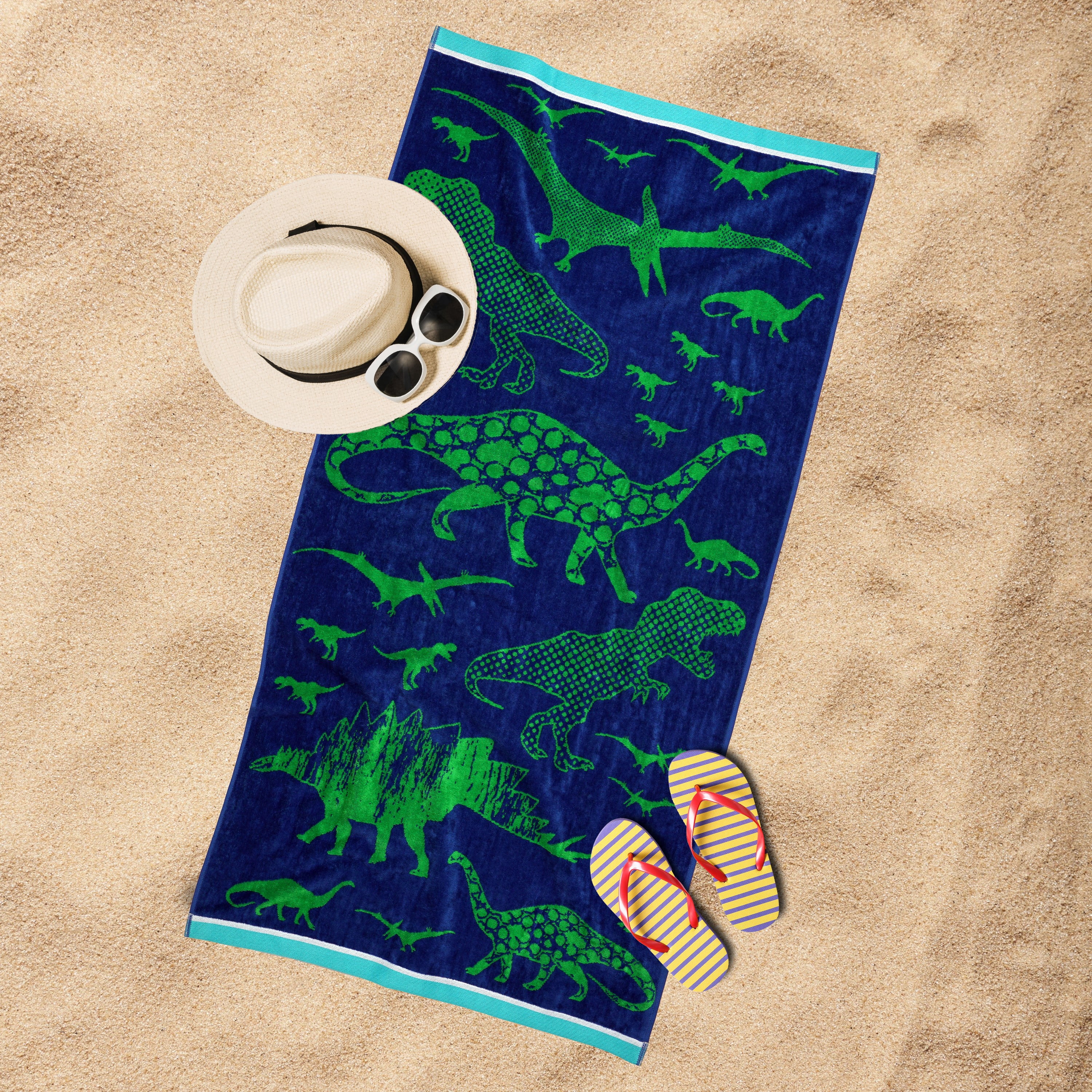 Coastal Charm Kids Dinosaur Beach Towel (Pack of 2)