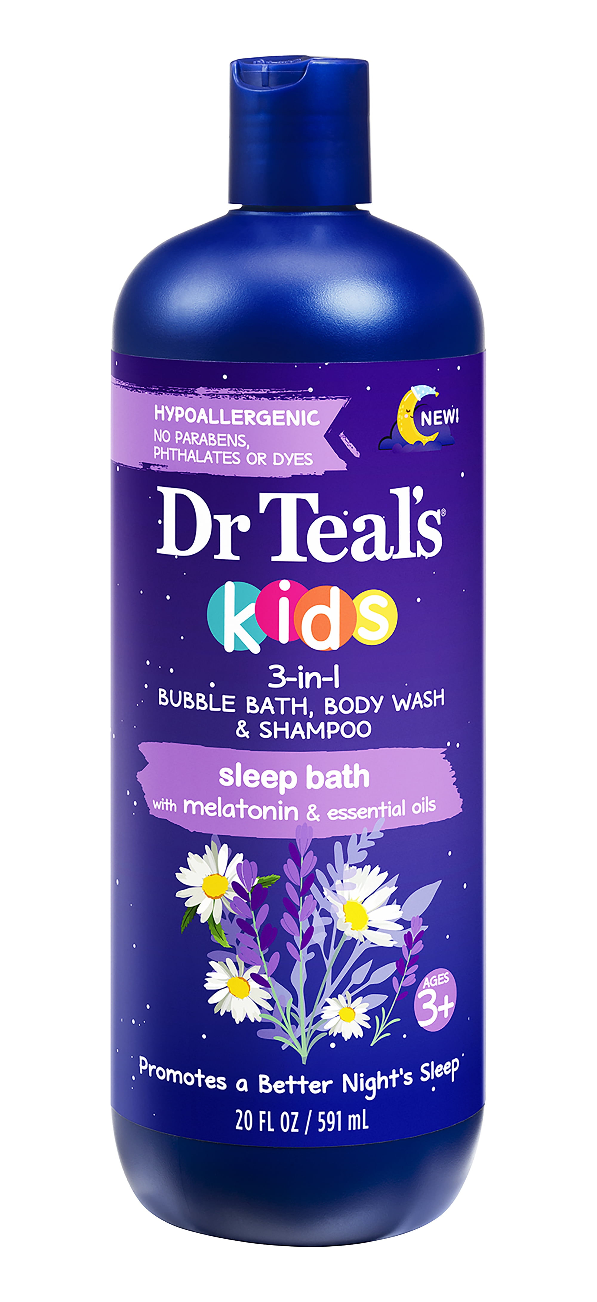 Dr Teal s Kids Melatonin 3 In 1 Bubble Bath Body Wash And Shampoo 