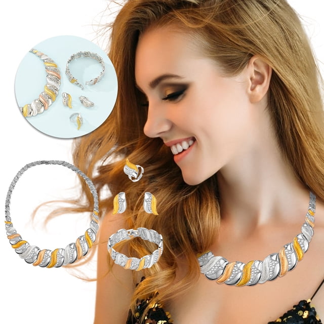 Conjunto de joyas de moda para damas Accesorios de 5 piezas Joyas de oro Wmkox8yi sjalhkljlk1280