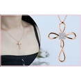 thumbnail image 2 of Dazzlingrock Collection Round White Diamond Infinity Swirl Cross Charm Pendant for Women with 18 Inch Gold Chain (0.21 ctw, Color I-J, Clarity I1-I2) in 14K Rose Gold, 2 of 6