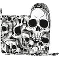 (Black And White Skulls) Oven Mitts And Pot Holders 2Pcs, Kitchen