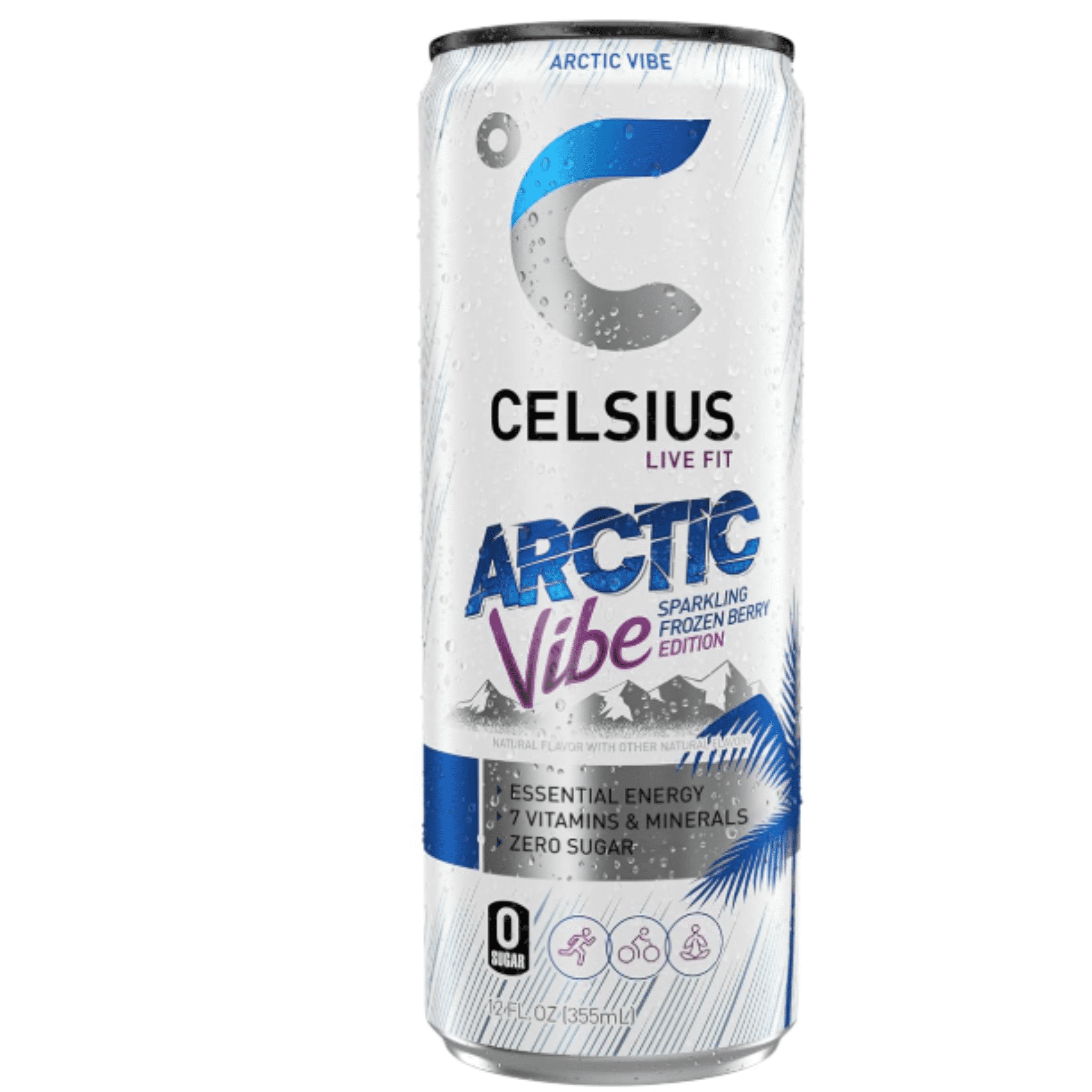 (5 pack) CELSIUS Sparkling Arctic Vibe, Functional Energy Drink 12 fl oz Single Can
