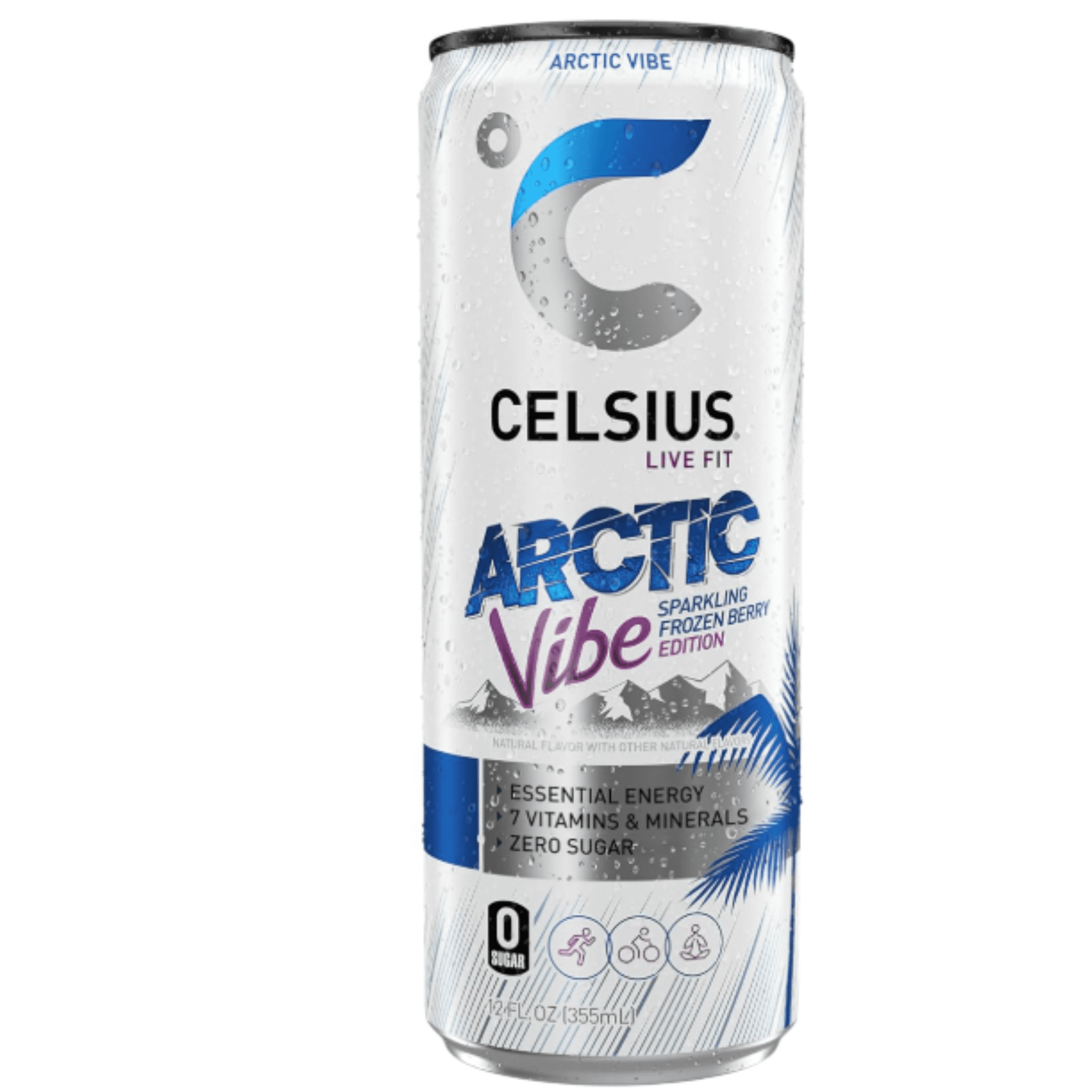 CELSIUS Sparkling Arctic Vibe, Functional Energy Drink 12 fl oz Single Can