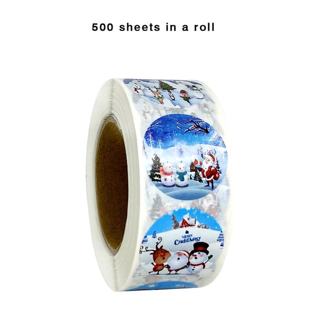 serony 500 Pcs/roll Christmas Candy Bag Sealing Sticker Gift Pouch Adhesive Label Favor Box Decorative Decals B Type