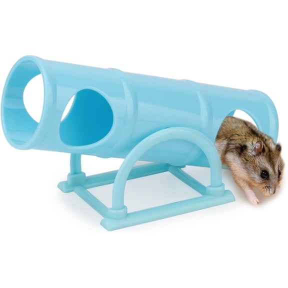 BURIBURI Hamster Plastic Seesaw Tunnel Toy Hamster Mouse Hollow Tunnel Tube Toy Funny Exercise Gym Playground for Hmaster Dwarf Gerbil Small Pets (Pink)
