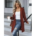 thumbnail image 5 of Zeagoo Women's 2025 Fall Long Batwing Sleeve Open Front Chunky Knit Cardigan Sweater, 5 of 6