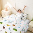 thumbnail image 3 of Homewish Kawaii Dino Twin Duvet Cover,Safari Animals Twin Bedding,White,Colorful Stars Reversible,2 Pieces,1 Duvet Cover and 1 Pillowcase, 3 of 6