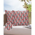 thumbnail image 6 of Pack of 2 Outdoor Pillow Covers, Mid Century Red Black Modern Abstract Geometric Waterproof Square Throw Pillowcase Cushion Decorative Pillow Covers for Couch Patio Tent, 20x20 in, 6 of 6