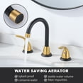 thumbnail image 4 of Wowow 2-Handle 6" and 8" Widespread Black and Gold Lavatory Faucet with Supply Hoses & Drain Assembly, 4 of 5