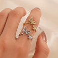 thumbnail image 3 of DeftElegant Crystal Butterfly Open Ring Adjusable Club Party Jewelry Gift Gold Silver Black Geometric Knuckle Rings for Women Bagues Kuyhfg Bienvenido a Kuyhfg, 3 of 5
