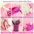 thumbnail image 3 of Style-Carry 8-in-1 Pink Stationery Organizer Combo pack with Stapler, Tape Dispenser, Staple Remover, Pen Holder, Staples, Clips, 3 of 6
