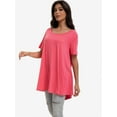 thumbnail image 2 of Women's Plus Size Flare Top - Casual Short Sleeve Loose Fit T-Shirt, Swing Style, 2 of 6