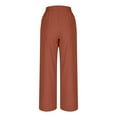 thumbnail image 4 of YUGYXL Oversized Linen Pants for Women Drawstring Baggy Palazzo Pants Summer Band Straight Wide Leg Pants with Pockets Orange M, 4 of 6