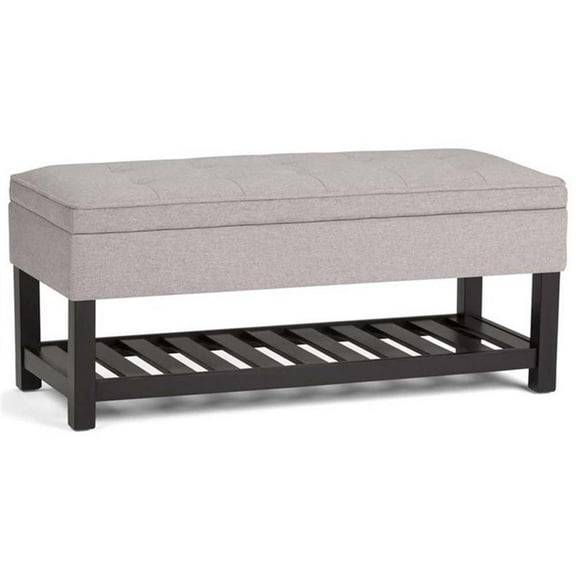 Trent Home 44 " Storage Ottoman Bench in Cloud Gray Linen Look Fabric