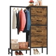 thumbnail image 1 of Comoda Cajonera para Recámara - 4 Cajones de Tela con Parte Superior de Madera y Marco de Acero Plegable - Mueble Organizador con Cajonera (Marrón Rústico), 1 of 4