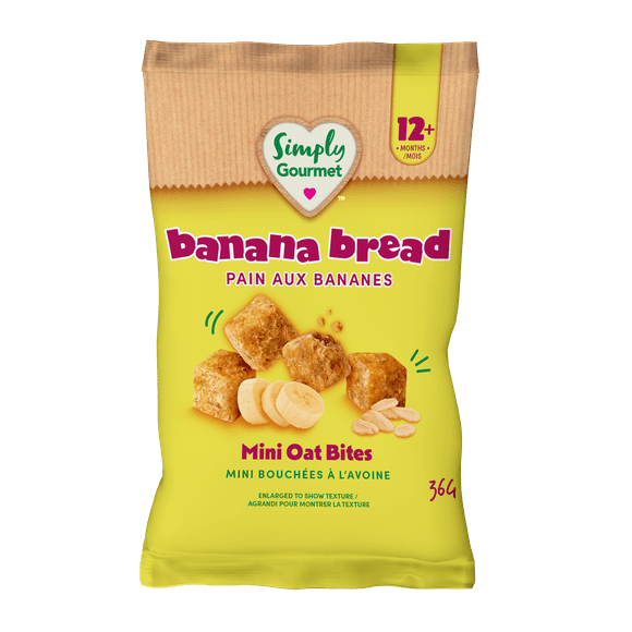 Banana Bread Mini Oat Bites Toddler Snack | Soft-Baked Gluten-Free Snack for Toddlers 12+ Months | No Added Sugar | From the Makers of Baby Gourmet
