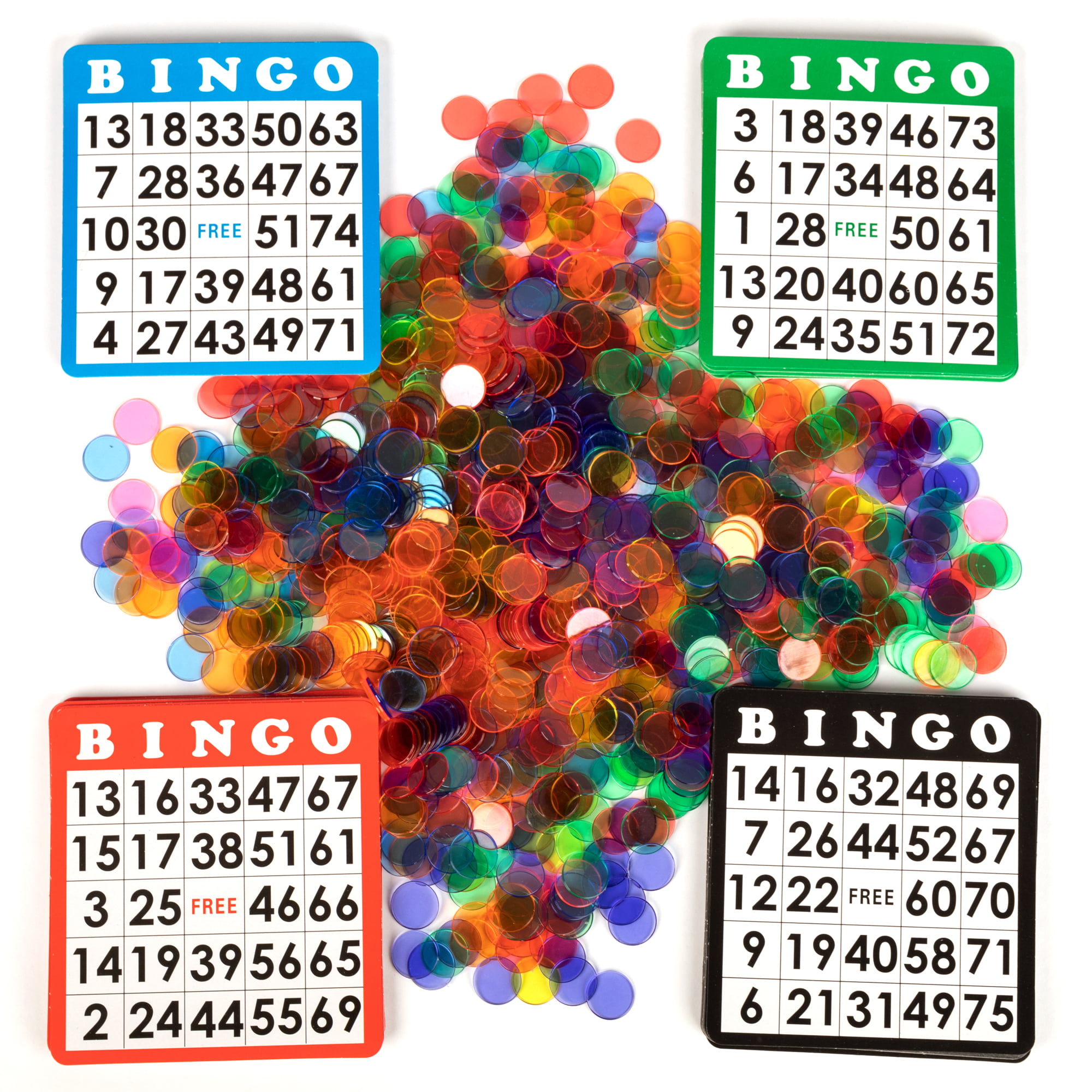 25 ea of 4 Colors 100 Pack Reusable Multicolor Bingo Cards Game Nights Parties 