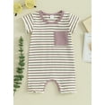 thumbnail image 2 of Suealasg Baby Boys Girls One Piece Jumpsuit 3M 6M 12M 18M Short Sleeve Striped Bodysuit Newborn Summer Romper Clothes for Girls Boys, 2 of 9