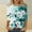 #2_Multicolor, variant on Summer Womens Round Neck 3/4 Sleeve Shirts Tops Printed Elegant Trendy Blouses Daily Versatile Tee Loose Fit Tunic Casual Basic Gament