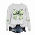 thumbnail image 4 of St Pattys Shirts Women Green Long Sleeve Top Shamrock Crewneck Sweatshirt Bow Print Pullover St Patrick's Day Shirt Women, 4 of 4