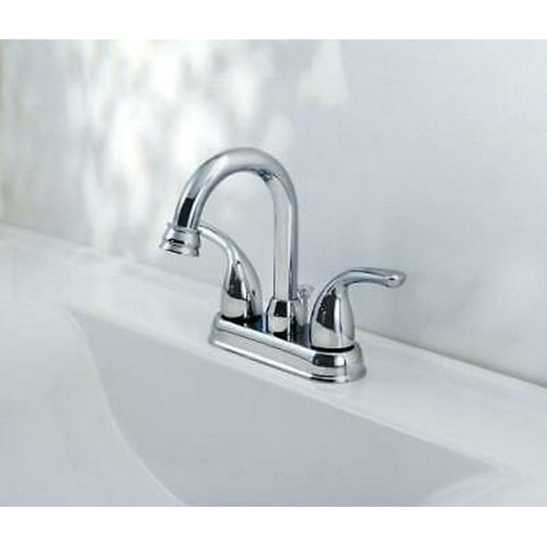 OakBrook Coastal Chrome Two Handle Lavatory PopUp Faucet 4 in