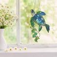 thumbnail image 4 of Taicans Stained Glass Sea Turtle Suncatcher - Coastal Beach Window Hanging Decor,Nautical Marine Art,Gift for Ocean Lovers,Green Blue Turtle Ornament,2D Acrylic, 4 of 7