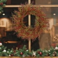thumbnail image 5 of Festive Artificial Eucalyptus Christmas Wreath with Glitter Branches for Indoor Outdoor Holiday Decor Perfect for Front Door Wall Mantle or Porch, 5 of 5