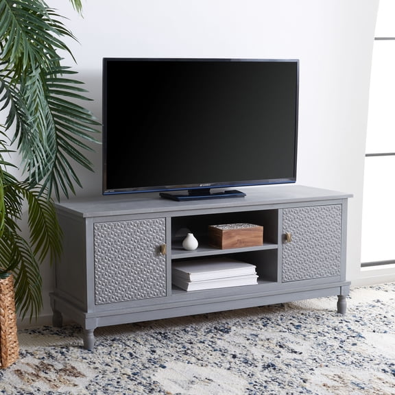 Safavieh Cricket Traditional Television Stand for TVs up to 54", White Wash Gray
