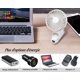 thumbnail image 3 of BEMS-Ventilador portátil USB blanco, ventilador de mano recargable de 3500mAh, silencioso, 3 of 5