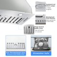 thumbnail image 3 of Inserto para campana extractora JOEAONZ, 50 cm, acero inoxidable, 600 m³/h, 3 of 8