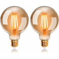 thumbnail image 1 of Bombillas LED Edison Vintage G95 de 6 W, blanco cálido 2700 K E27, equivalente a una bombilla incandescente de 48 W, bombilla de filamento retro, lámpara decorativa antigua retro, no regulable, juego TUNC Sencillez, 1 of 5