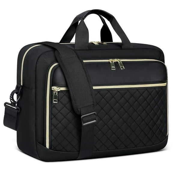 Laptop Bag 17.3 Inch Laptop Briefcase for Women Men Messenger Bag Waterproof Shoulder Large Computer Bag for Business Office Work College,Black