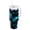 Blue-green Butterfly Pattern, variant on 40 oz Insulated Stainless Steel Tumbler Double Wall Stainless Steel Tumbler with 2-Way Drinking Blue Butterflies Flying