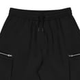 thumbnail image 5 of Men's Cargo Shorts with Multi-Pockets - Big & Tall Casual Drawstring Shorts, Lightweight Summer Streetwear with Zipper Pockets, Elastic Waist Workout Jogger Shorts Black XXXL, 5 of 6