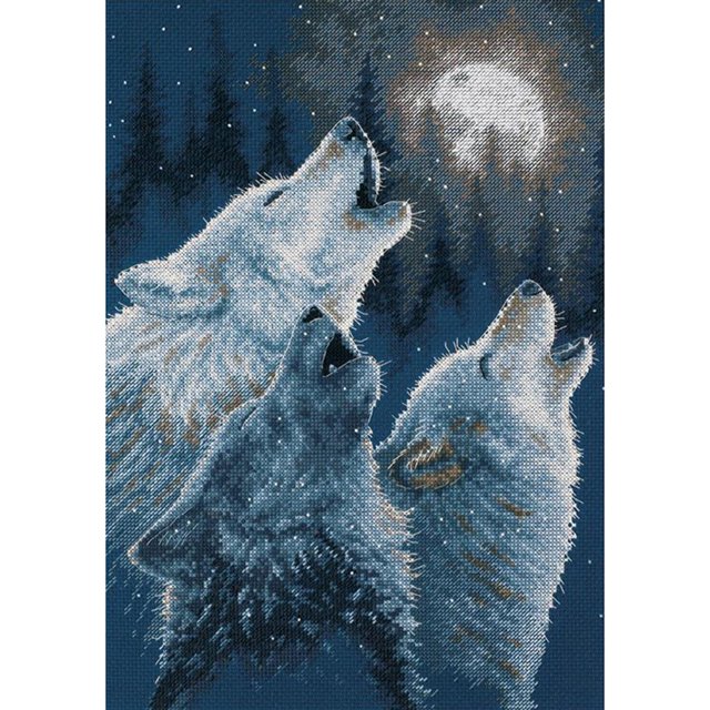 Cuadros Decorativos Wolf Pack Stamped Cross Stitch 3-Strand 11CT Juegos de bordado Decoración B Wdftyju embutido en tela