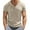 Khaki, variant on European Men Casual V Neck Knitted Knot T Shirt Loose Comfortable Trendy Sports Short Sleeved Solid Color Button Design Mens Work Shirts Summer Basic Tee Shirts