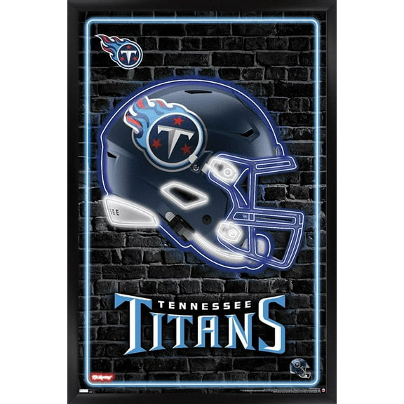 NFL Tennessee Titans - Neon Helmet 23 Wall Poster, 14.725" x 22.375" Framed