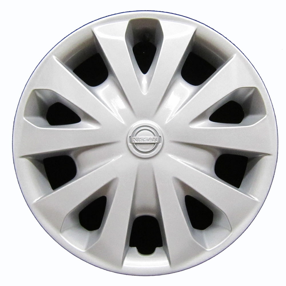 UKB4C 4x Wheel Trims Hub Caps 15 Covers fits Nissan Micra Almera Note Pixo Primera in Silver and Black Alloy Look