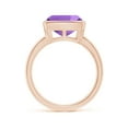 thumbnail image 2 of ANGARA Natural Bezel-Set Solitaire Cushion 3.65 ct Amethyst Ring in 14K Rose Gold for Women (Size-10mm) | February Birthstone, Birthday, Anniversary, Jewelry Gift for Women | Natural Amethyst Ring, 2 of 9