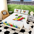 thumbnail image 2 of Erosebridal Splash Soccer Letter V Queen Sheet Sets, Sport Bed Set for Boys and Girls, 4 Pieces, 1 Flat Sheet, 1 Fitted Sheet and 2 Pillowcases, 2 of 6