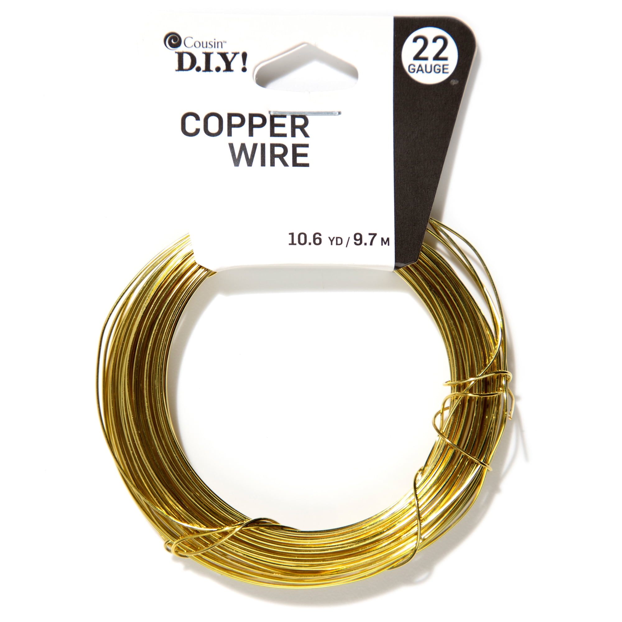 (2 pack) Cousin DIY Coated Copper Wire, Gold Finish, 22 Ga, 32 ft Roll