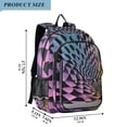 thumbnail image 2 of FORMRS Unisex School Backpack 17" Student Travel Bag with Laptop Compartment, Pink Wavy Plaid, 2 of 7