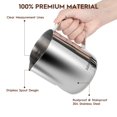 thumbnail image 3 of Jarra para espumar leche Jarra humeante de 20 oz Accesorios para máquina de café expreso de acero inoxidable para barra de café Herramientas de barista capuchino Jarra de leche Vaporizador Taza con de, 3 of 5