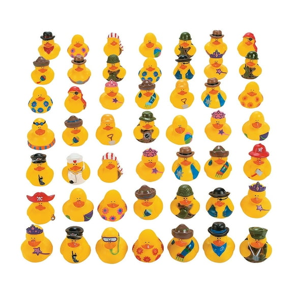 Fun Express Rubber Ducky Assortment, Party Favors, School Supplies, Carnival - 50 Count