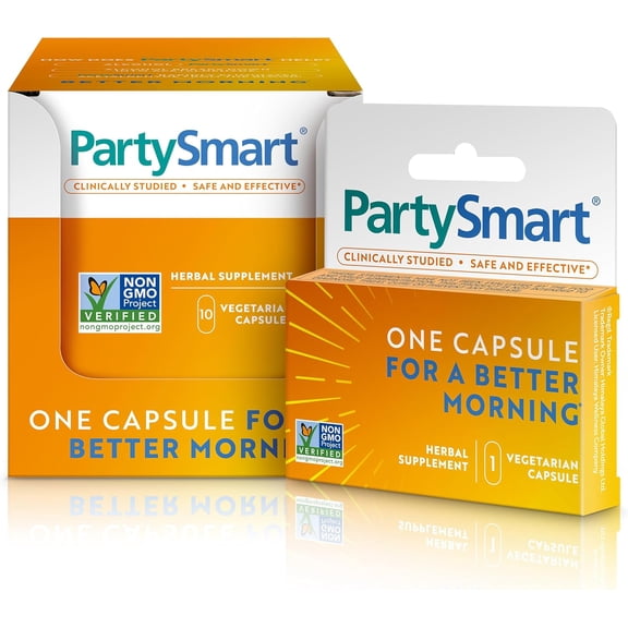 Himalaya PartySmart, One Capsule for a Better Morning after Drinking, Liver Support, 10 Capsules