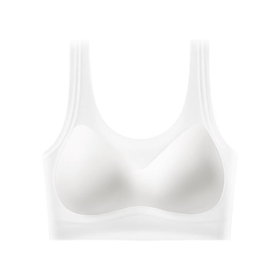 Wlynlyn Bras for Women No Underwire Full Coverage Bras Wide Strap Floral Lace Mesh Front Everyday Bralettes(White,X-Large)