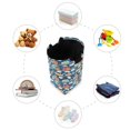 thumbnail image 7 of Yayeee Freestanding Laundry Hamper with Handle Collapsible Large Storage Basket for Clothes, Blue Cute Train Pattern, 7 of 7